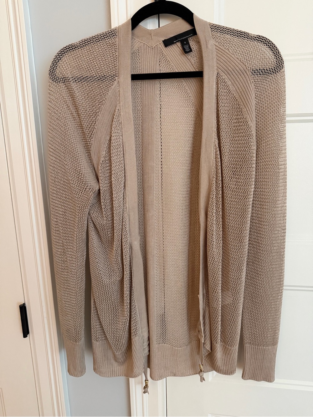 White House Black Market Open-Front Beige Cardigan Sweater